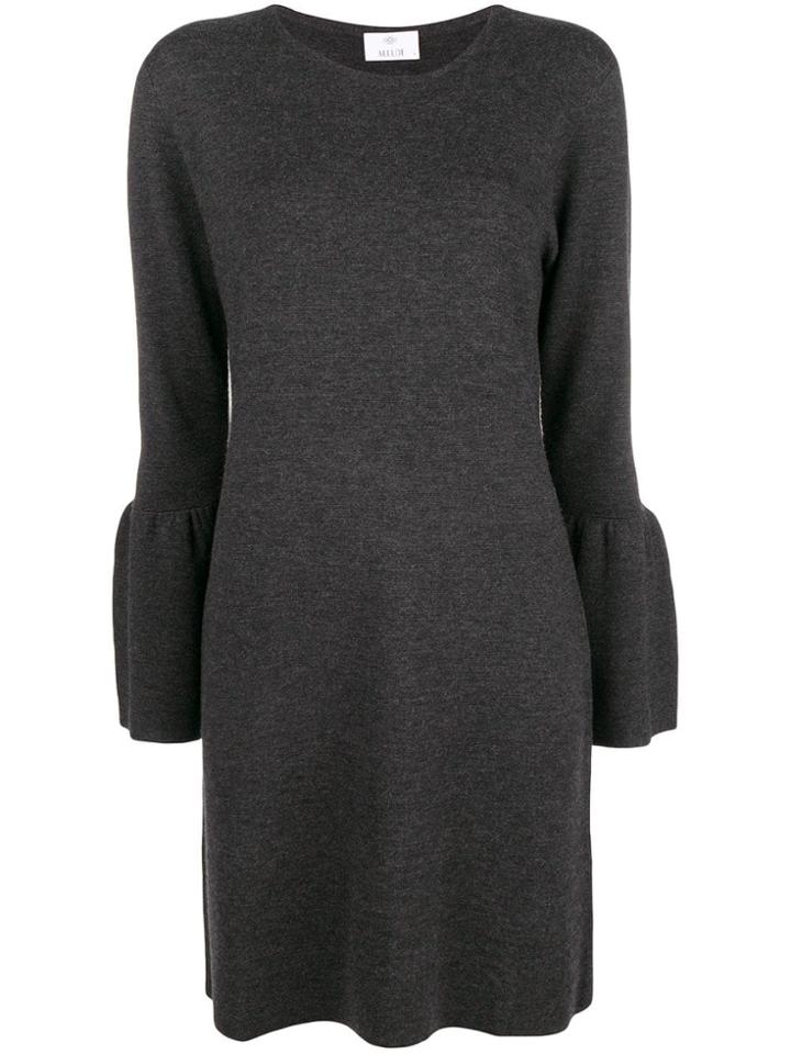 Allude Wide-sleeve Dress - Grey