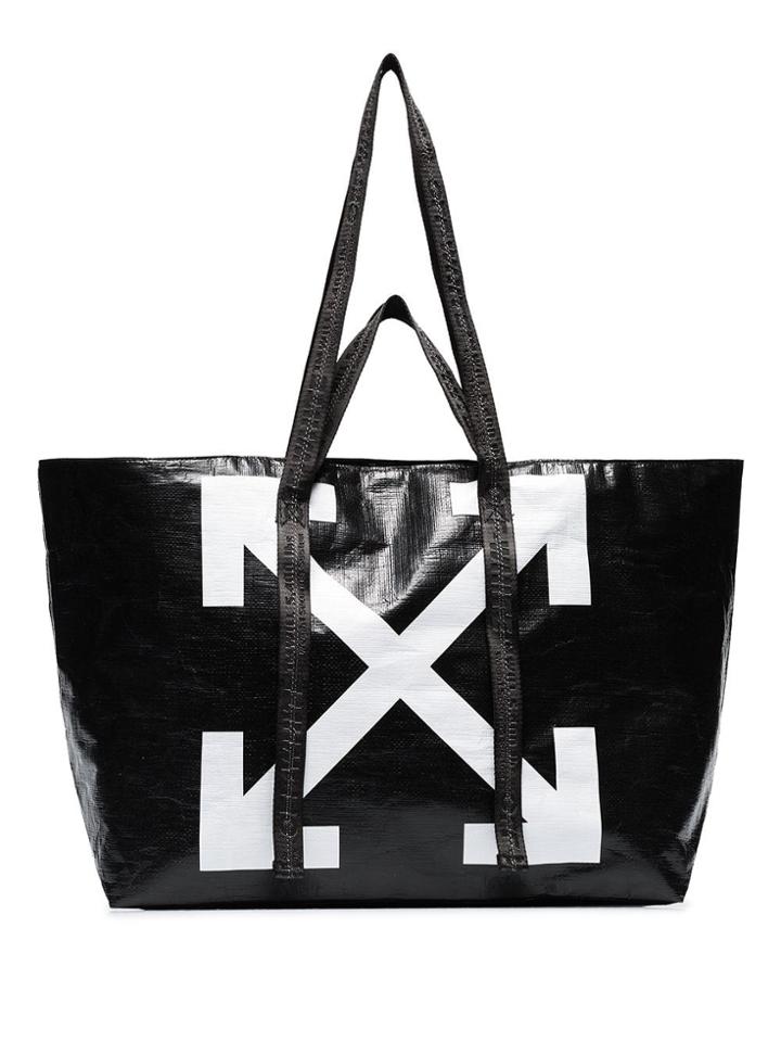 Off-white Commercial Arrow Logo Tote - Black