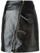 Iro Straight Leather Skirt, Women's, Size: 34, Black, Lamb Skin/polyester