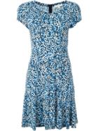 Michael Michael Kors Calico Print Swing Dress, Women's, Size: Medium, Blue, Polyester/spandex/elastane