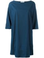 Stefano Mortari Balloon Sleeve Dress, Women's, Size: 44, Blue, Cotton
