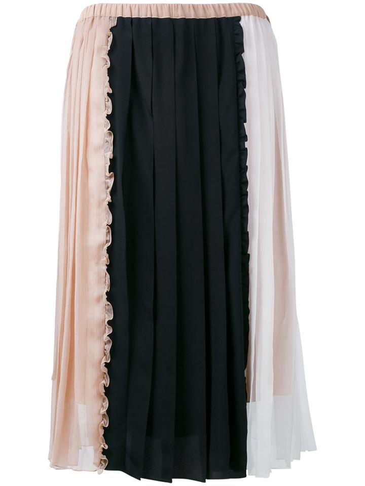 No21 - Patchwork Skirt - Women - Silk/acetate - 42, Black, Silk/acetate