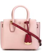 Mcm Contrast Hanging Tag Tote