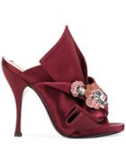 No21 Embellished Bow Sandals - Red