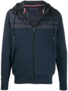 Tommy Hilfiger Quilted Panel Zip-up Hoodie - Blue