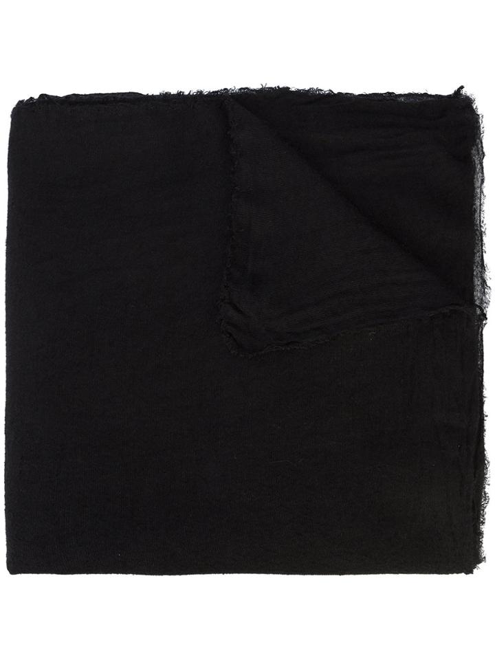 Faliero Sarti Raw Edge Scarf - Black