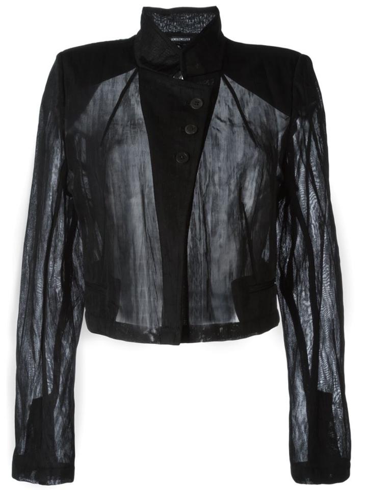 Ann Demeulemeester Sheer Jacket, Women's, Size: 40, Black, Nylon/cotton/rayon