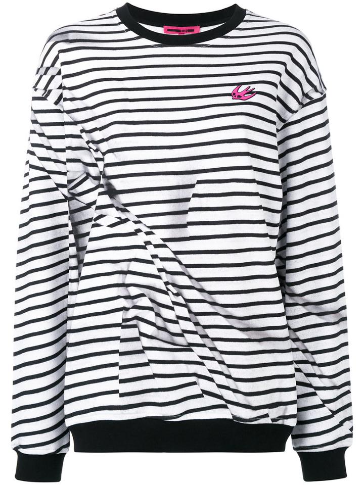 Mcq Alexander Mcqueen - Broken Stripe Sweatshirt - Women - Cotton - L, Black, Cotton