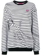 Mcq Alexander Mcqueen - Broken Stripe Sweatshirt - Women - Cotton - L, Black, Cotton
