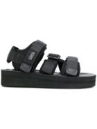Suicoke Touch-strap Platform Sandals - Black