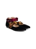 Florens Teen Buckled Ballerina Shoes - Pink & Purple