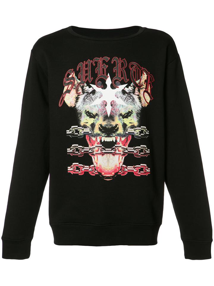 Marcelo Burlon County Of Milan Printed Sweatshirt, Men's, Size: Medium, Black, Cotton