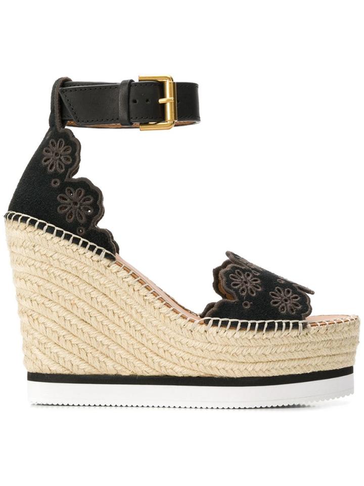 See By Chloé Glyn Wedge Espadrilles - Black