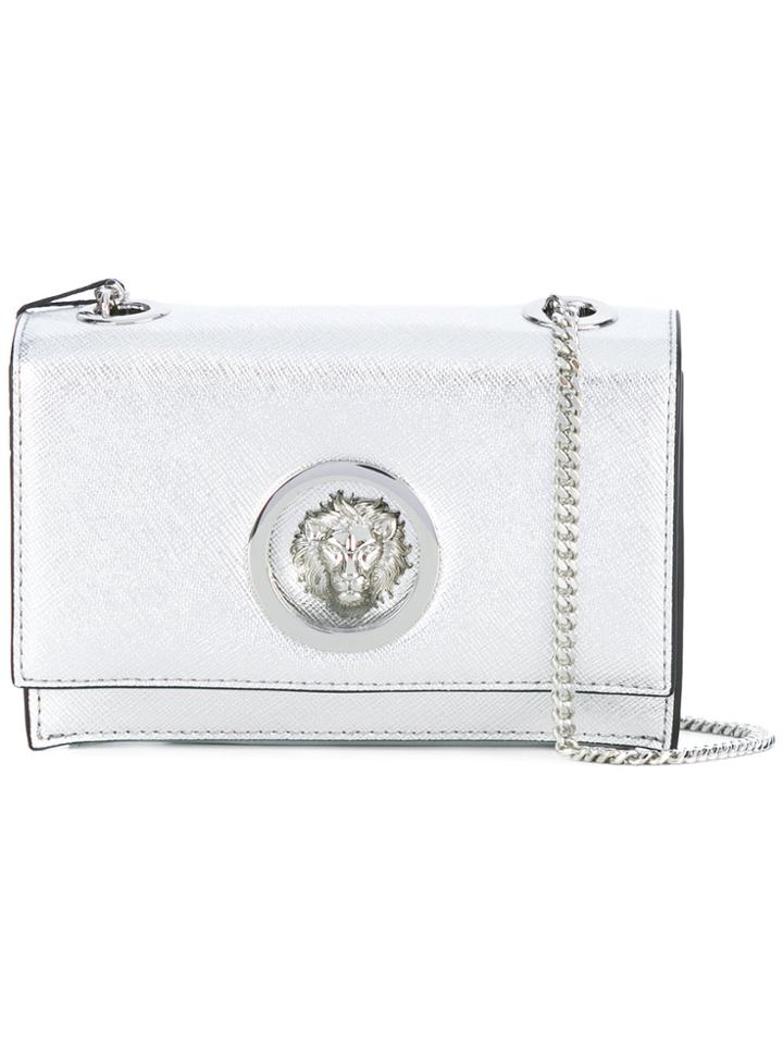 Versus Logo Plaque Clutch - Metallic