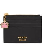 Prada Saffiano Leather Credit Card Holder - Black