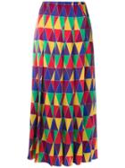 Reinaldo Lourenço Geometric Print Midi Skirt - Multicolour