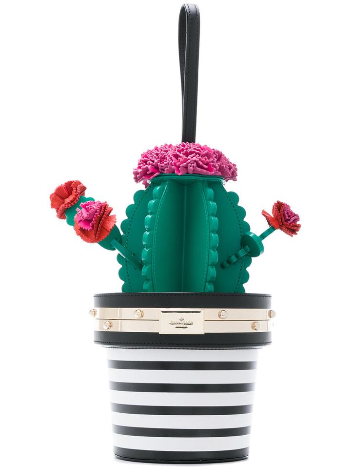 Kate Spade - Cactus Flower Pot Bag - Women - Calf Leather/lamb Skin/polyester/polybutylene Terephthalate (pbt) - One Size, Black, Calf Leather/lamb Skin/polyester/polybutylene Terephthalate (pbt)