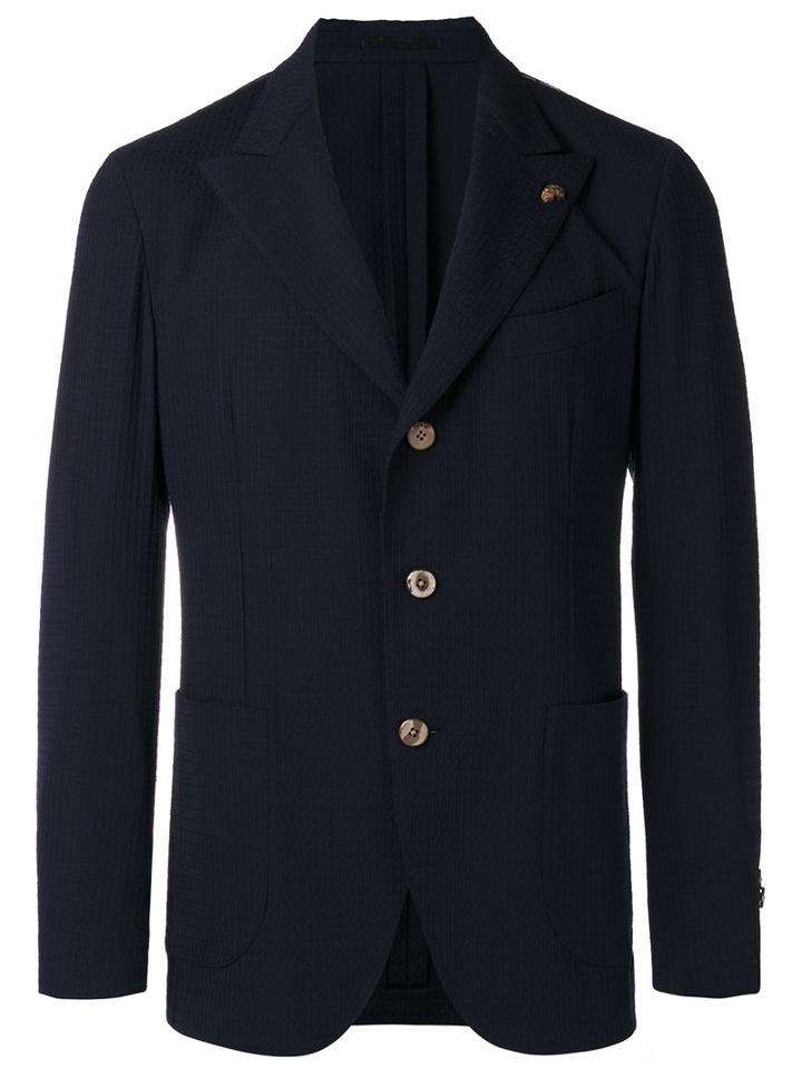 Gabriele Pasini - Three Button Jacket - Men - Linen/flax/polyamide/spandex/elastane/viscose - 50, Black, Linen/flax/polyamide/spandex/elastane/viscose