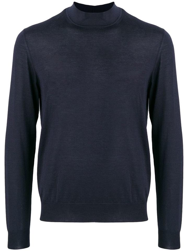 Giorgio Armani Slim-fit Cashmere Turtleneck Sweater - Blue