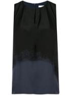 Tibi Patchwork Sleeveless Layered Blouse - Blue