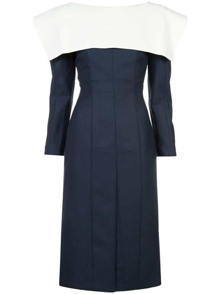 Jacquemus Collar Detail Fitted Dress - Blue