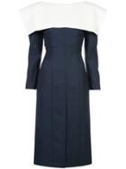 Jacquemus Collar Detail Fitted Dress - Blue