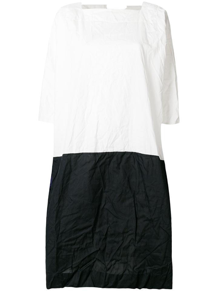 Daniela Gregis Contrast Panel Cocoon Dress - White