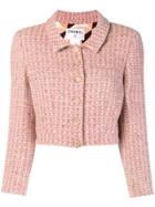 Chanel Vintage Cropped Knitted Tweed Jacket - Pink & Purple