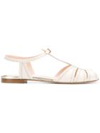 Fendi Micro Perforated Sandals - White