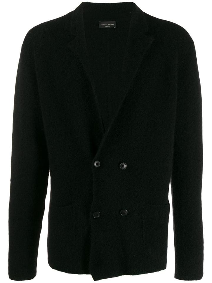 Roberto Collina Double-breasted Cardigan - Black