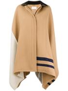 Chloé Contrast Poncho Coat - Brown