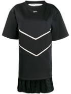 Off-white Pleated Hem T-shirt Dress - Black