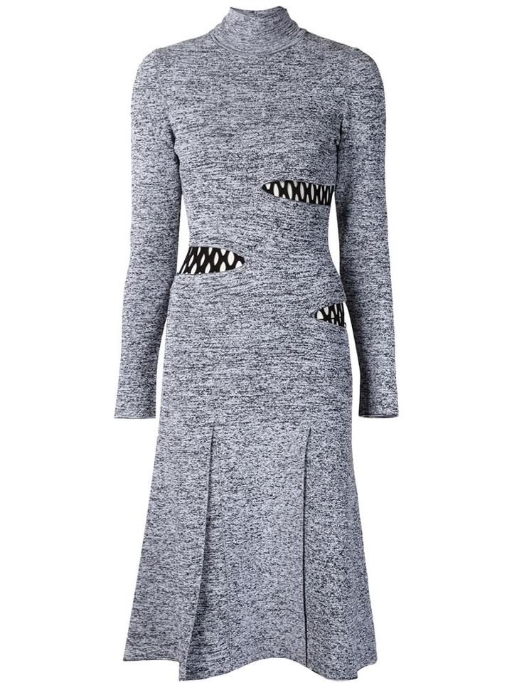 Proenza Schouler Slash Detail Sweater Dress, Women's, Size: Small, Grey, Rayon/polyester/nylon/spandex/elastane