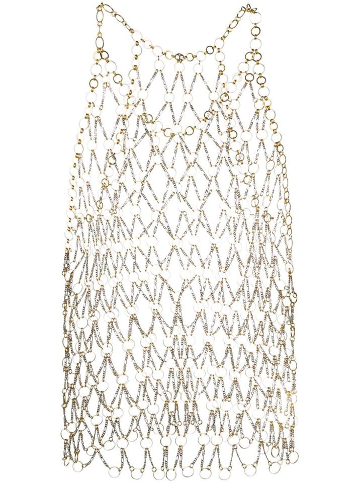Paco Rabanne Metal Structured Top - Gold