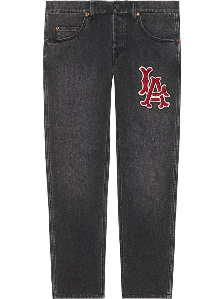 Gucci Denim Pant With La Angels&trade; Patch - Black
