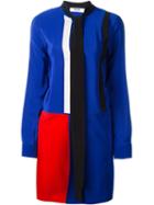 Msgm Colour Block Dress, Women's, Size: 44, Blue, Silk