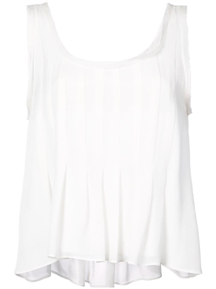 Nicole Miller Pleated Back Vest - White