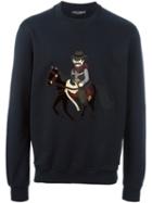 Dolce & Gabbana Cowboy Patch Sweatshirt, Men's, Size: 54, Blue, Cotton
