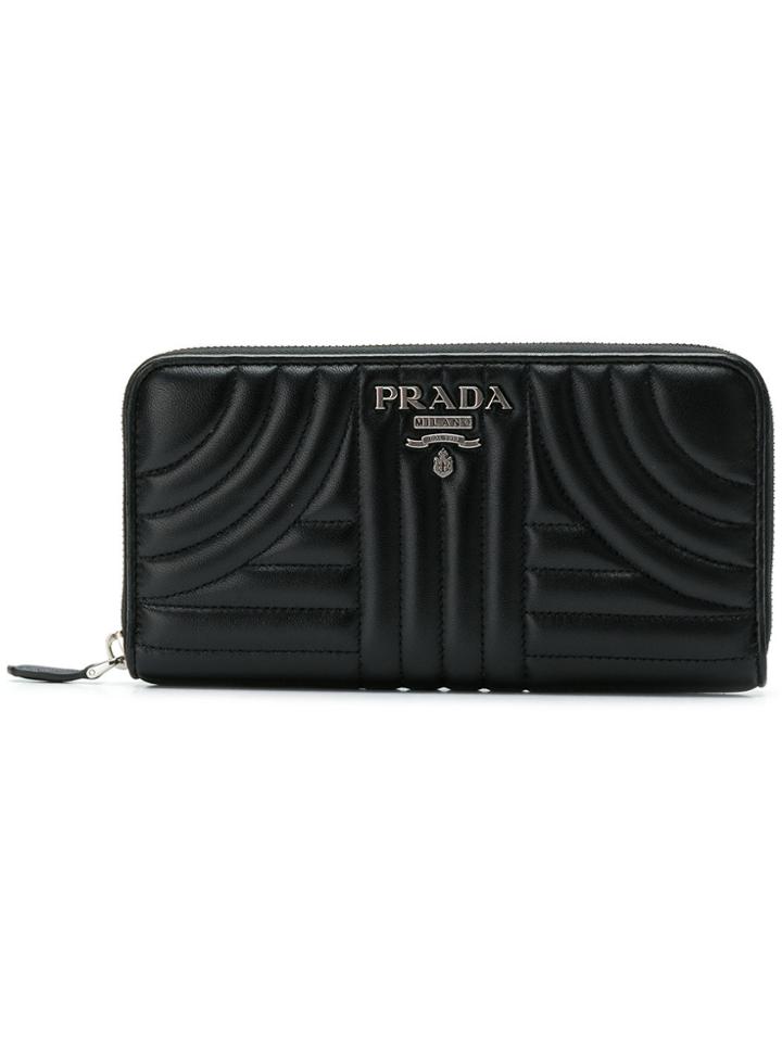 Prada Diagramme Zip Wallet - Black