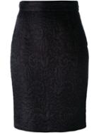 Moschino Pre-owned Jacquard Pencil Skirt - Black