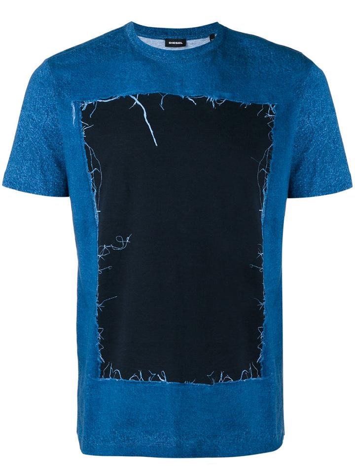 Diesel Distressed Detail T-shirt, Men's, Size: Large, Blue, Cotton