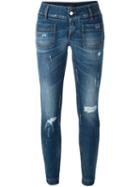 Dolce & Gabbana Distressed Slim Jeans, Women's, Size: 40, Blue, Cotton/spandex/elastane