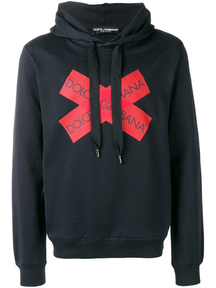 Dolce & Gabbana Printed Hoodie - Blue