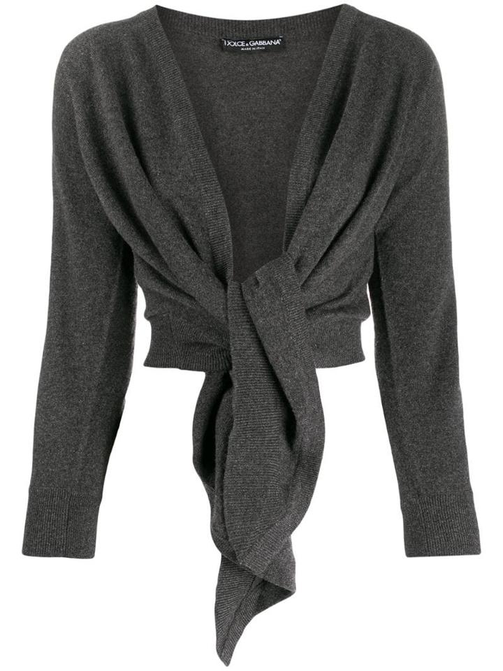Dolce & Gabbana Tie-front Cardigan - Grey