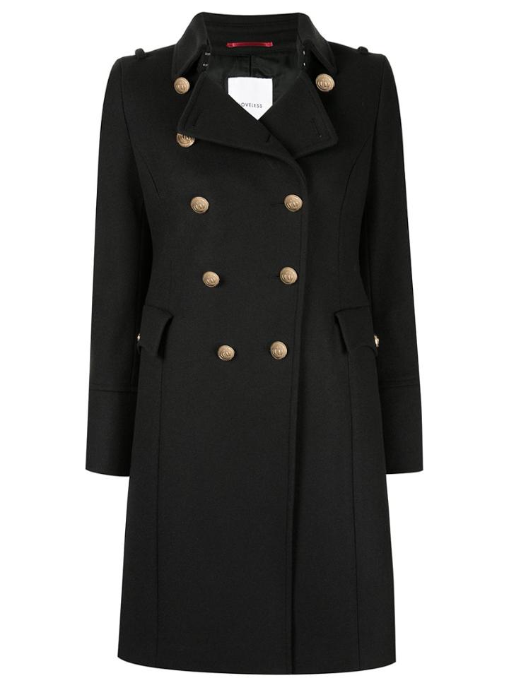 Loveless Fitted Double Breasted Coat - Blue