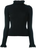 Red Valentino Ribbed Jumper, Women's, Size: Medium, Black, Virgin Wool