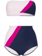 Flagpole Maya Liz High-waisted Bandeau Bikini - Blue