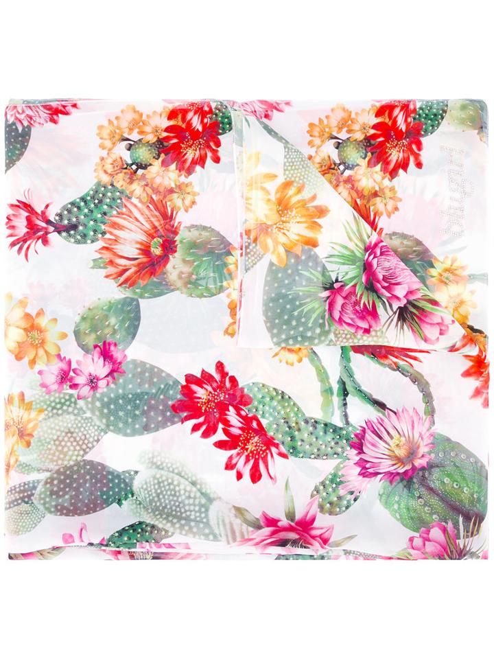 Blugirl - Floral Print Scarf - Women - Polyester - One Size, White, Polyester