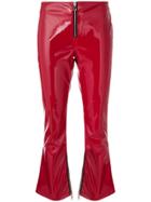 Rta Patent Faux-leather Cropped Flared Trousers