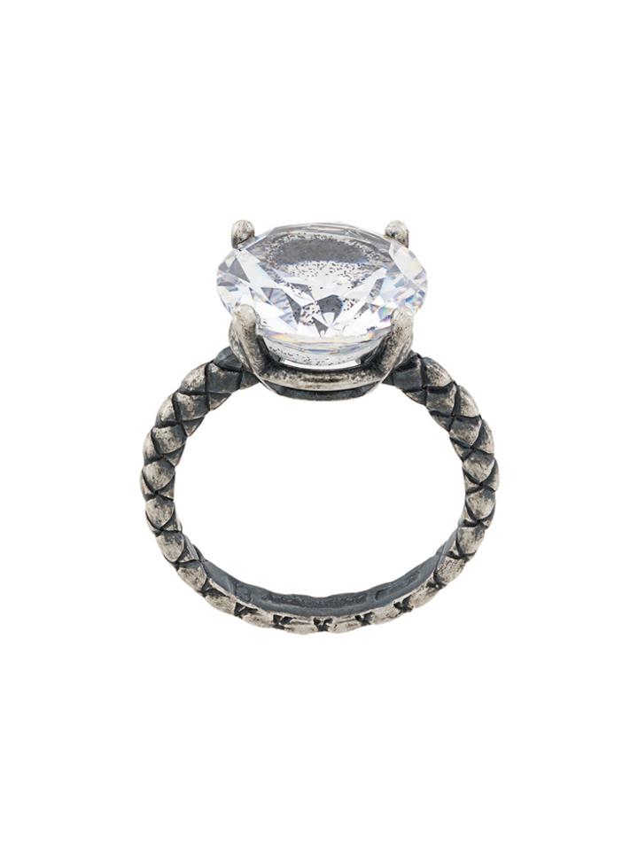 Bottega Veneta Intrecciato Gemstone Ring - Metallic